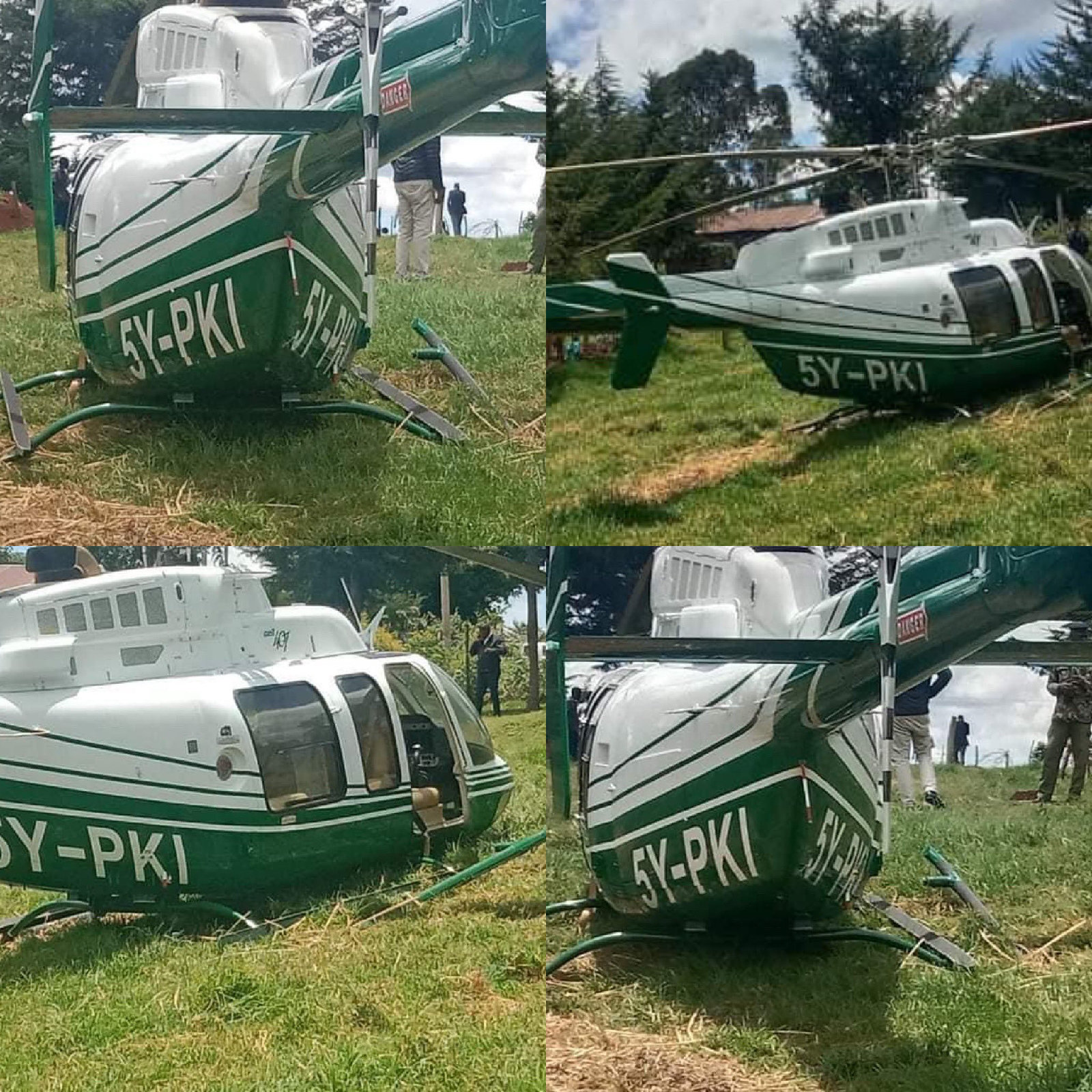 Bell 5Y PKI PHOTO Peter Kenneth helicopter has crash landed
