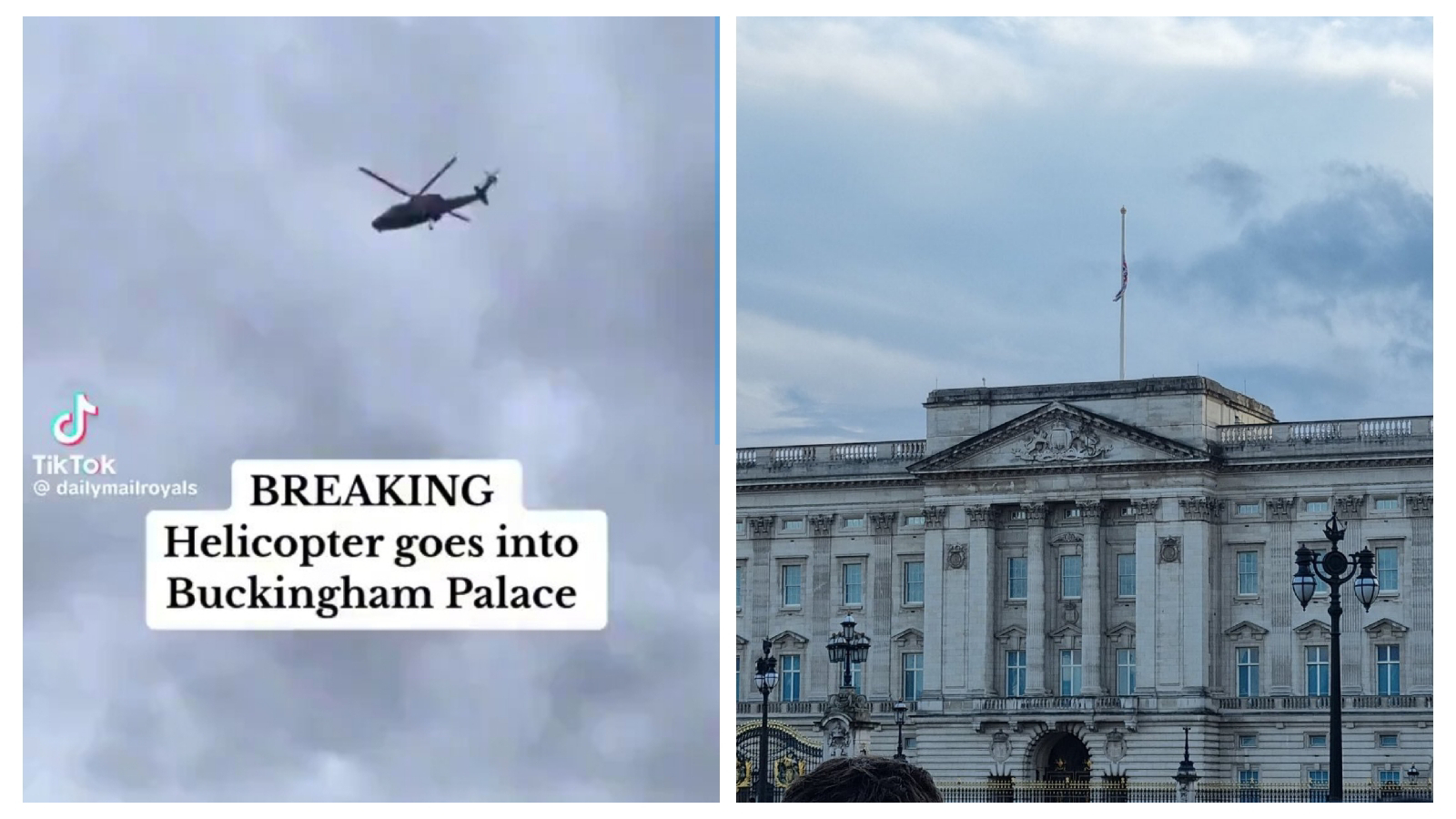 GOES VIDEO Helicopter carrying unknown passengers entering into Buckingham Palace