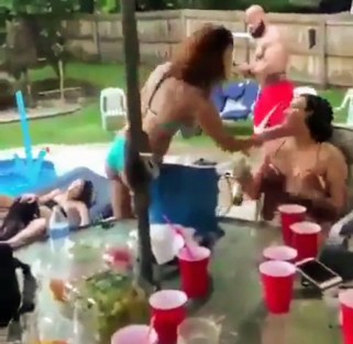 Lady Shots Another Lady While Couple Are Having Sex In The Background! (Full Video)