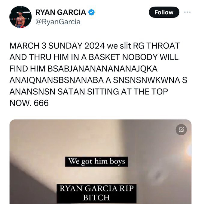 VIDEO 666 gang chasing Ryan Garcia in his home as
