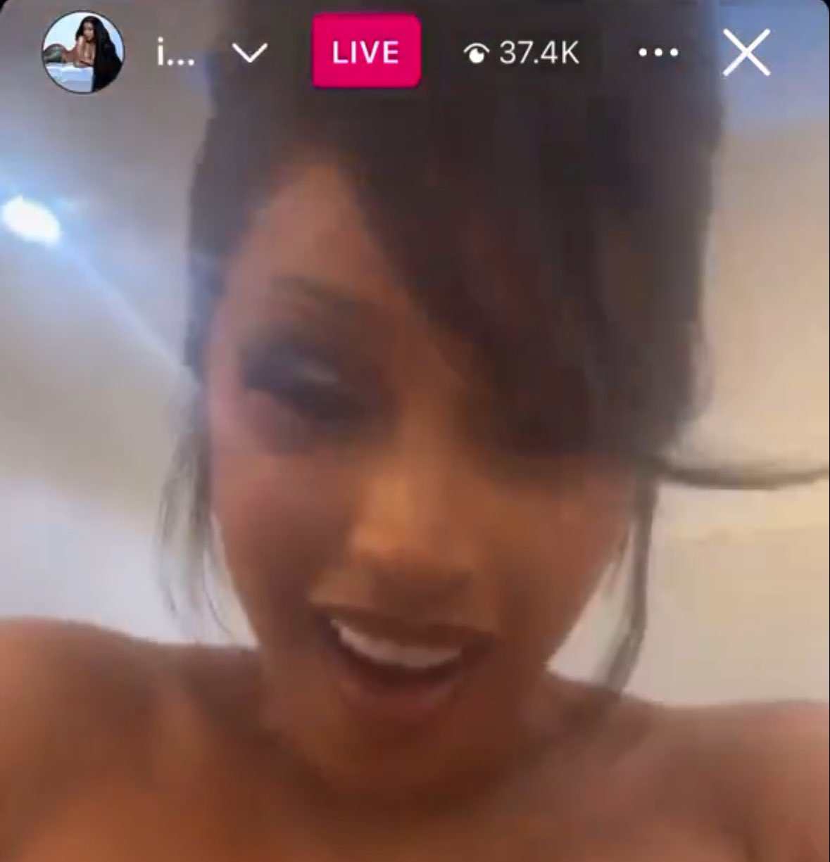 VIDEO Cardi B shaking her boobs on Instagram Live in