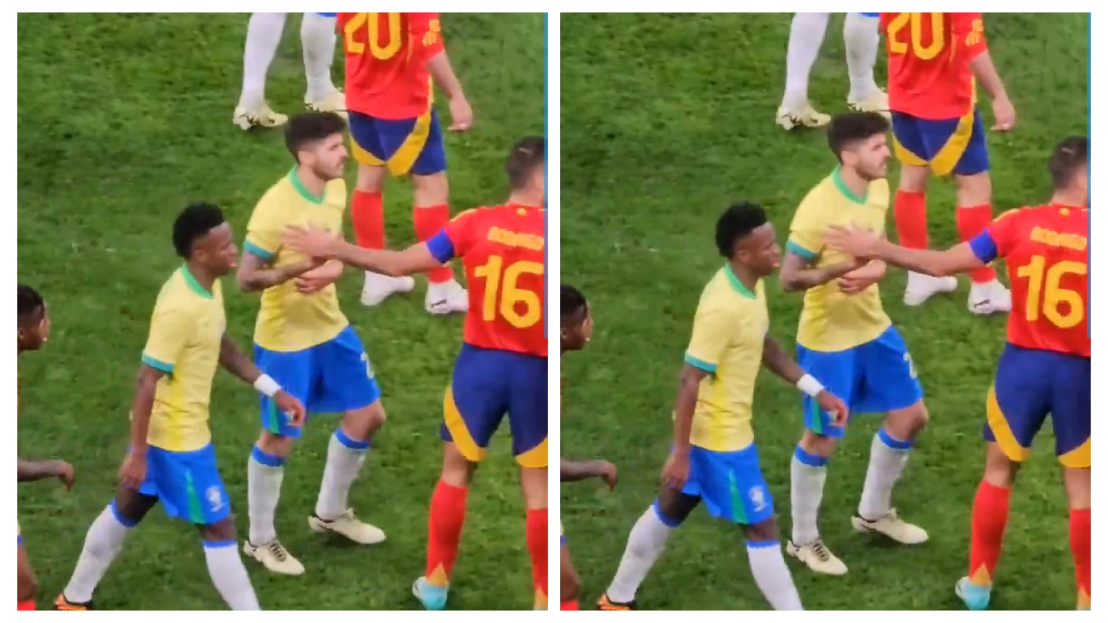 VIDEO Lucas Beraldo slapped Aymeric Laporte face to defend Vini