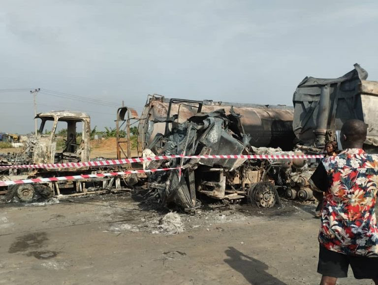 FIREFIGHTERS VIDEO Over 70 vehicles burnt beyond repair as Nigerian