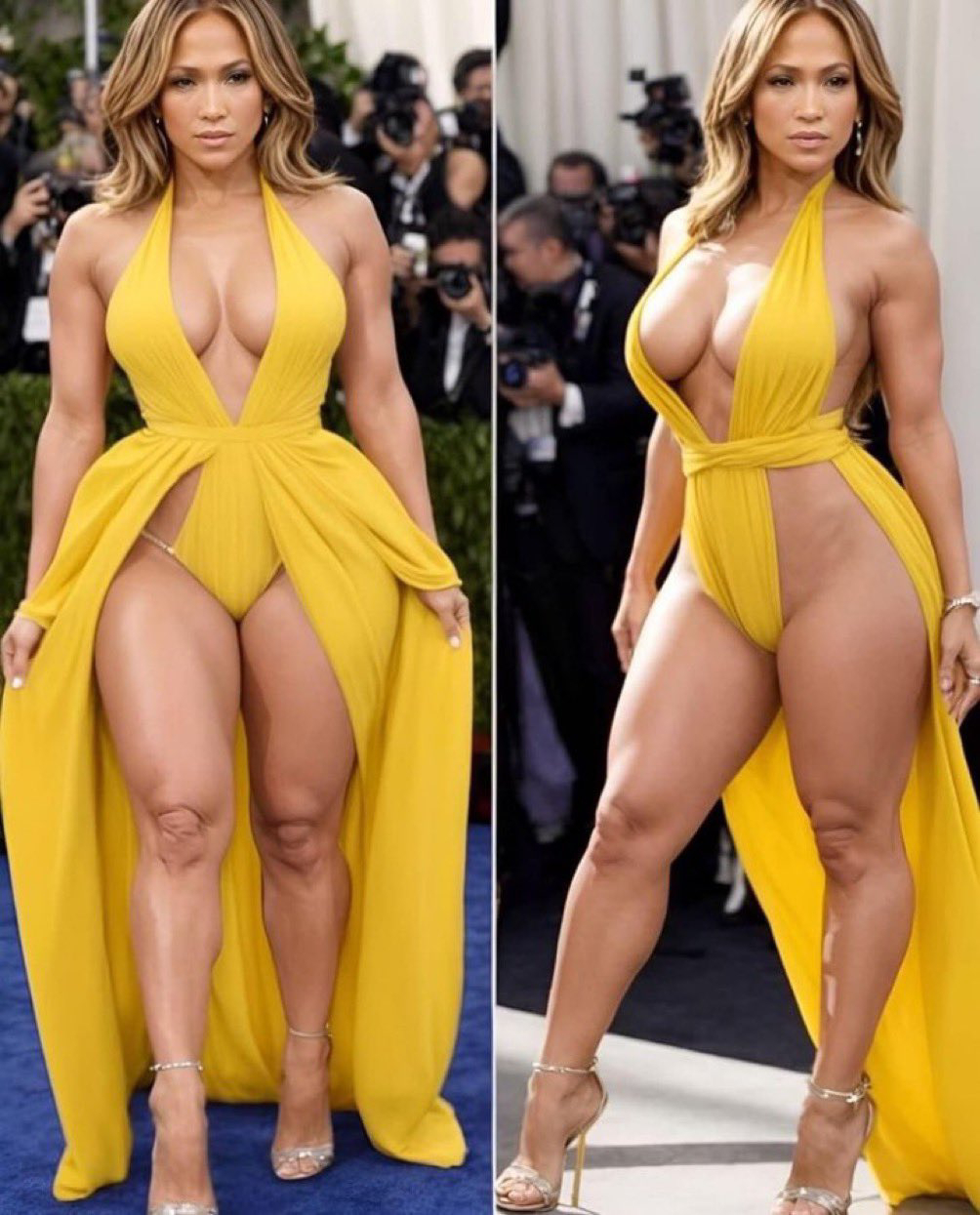 PHOTO AI generated image of 54 year old Jennifer Lopez thick thighs