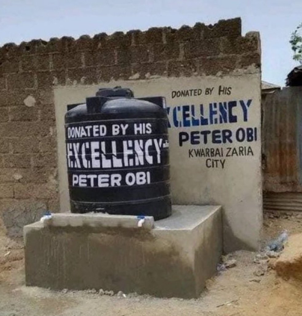 PHOTO Celebrations as Peter Obi donated borehole tank to community