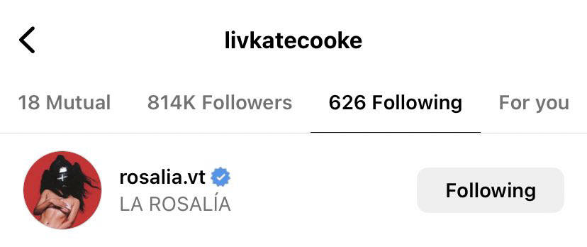 PHOTO Olivia Cooke has followed Rosalia on Instagram after Hunter