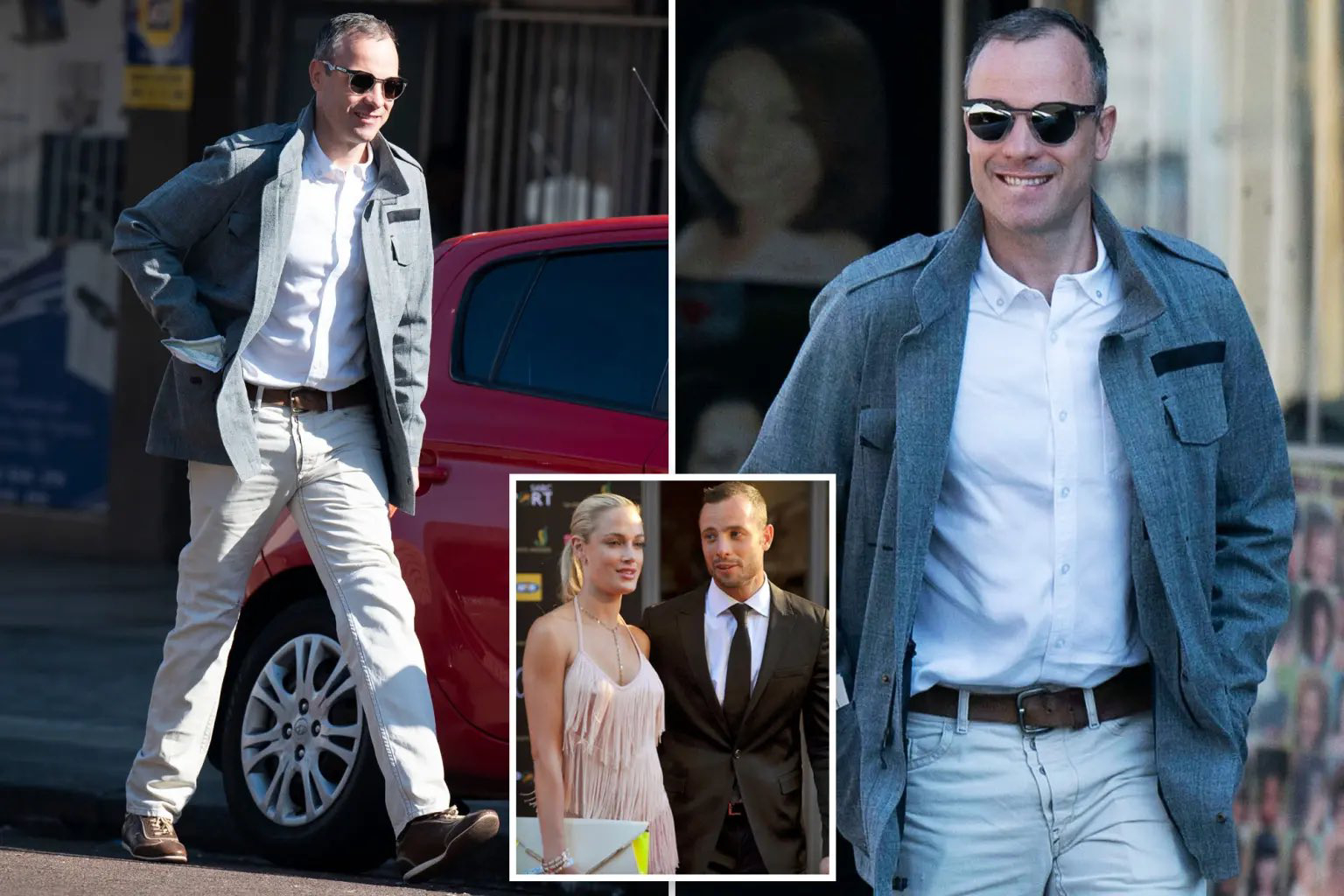 PHOTO Oscar Pistorius laughing in public while taking a walk