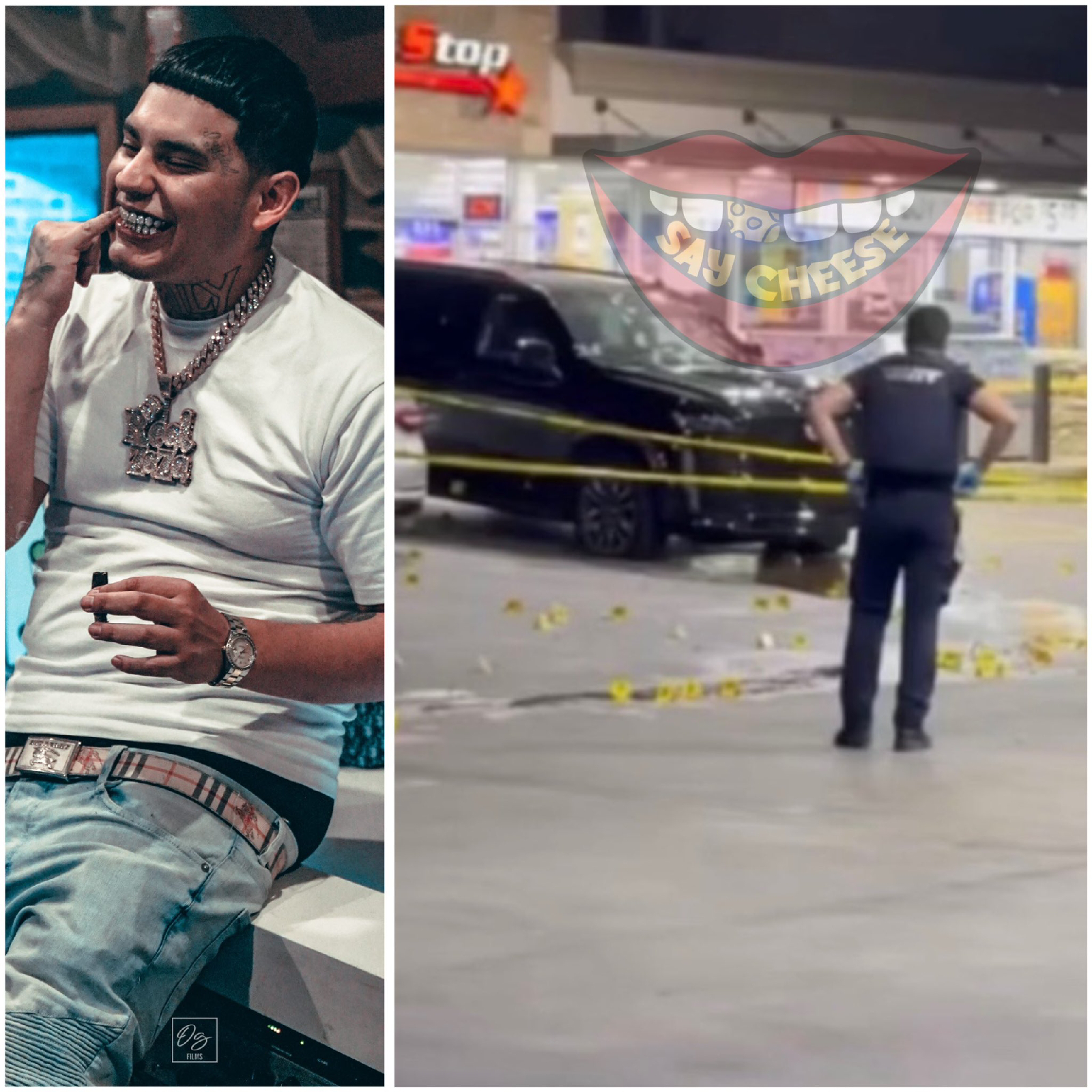 VIDEO 4 men shooting DeeBaby black Cadillac Escalade truck at