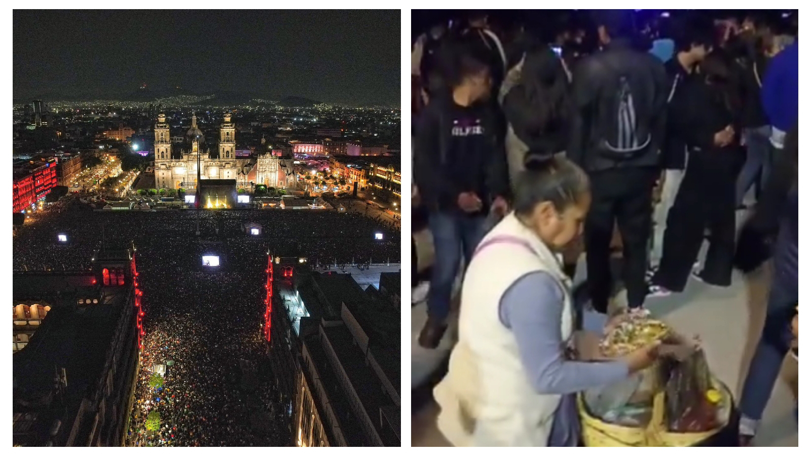 VIDEO Mexican woman selling food in middle of 160K crowd
