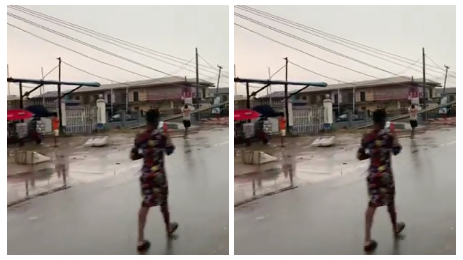 VIDEO Rain destroyed NEPA electric poles in Sango Ota Ogun