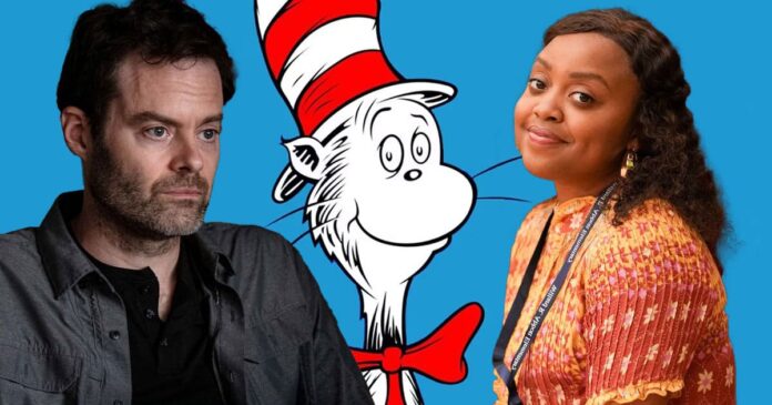 An animated adaptation of Dr. Seuss’ The Cat in the Hat with Bill Hader, Quinta Brunson, and Bowen Yang courts family-friendly chaos at Warner Bros.