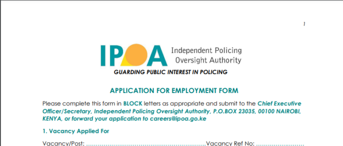 Application For Employment Form – IPOA
