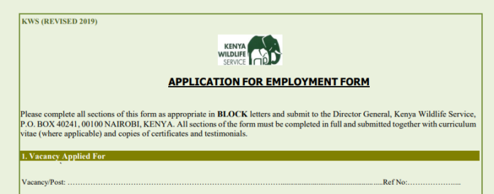 Application For Employment Form – KWS