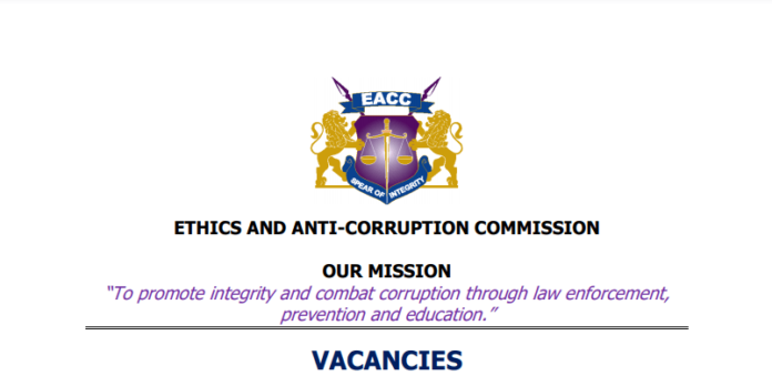 The Ethics and Anti-Corruption Commission Hiring In 14 Positions