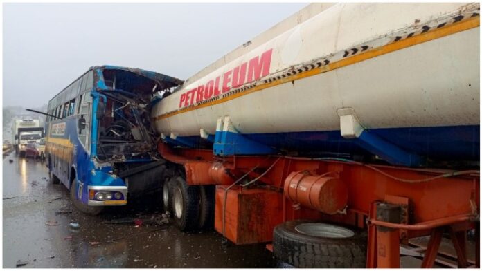 2 killed, several injured as Eldoret Express bus rams into fuel tanker