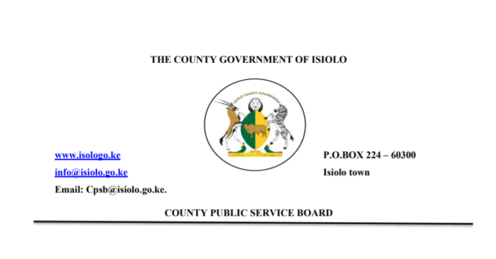 County Government of Isiolo Hiring Chairperson And Member of County Audit Committee