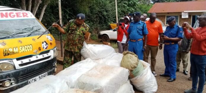 Kisii: Driver escapes as police intercept matatu ferrying 14 sacks of bhang