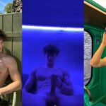 TikToker Sayminhooo com a pica marcando na roupa em vídeo publicado na internet
