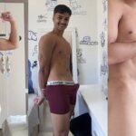 TikToker Sayminhooo com a pica marcando na roupa em vídeo publicado na internet