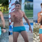 TikToker Sayminhooo com a pica marcando na roupa em vídeo publicado na internet
