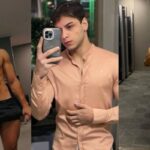 TikToker Sayminhooo com a pica marcando na roupa em vídeo publicado na internet